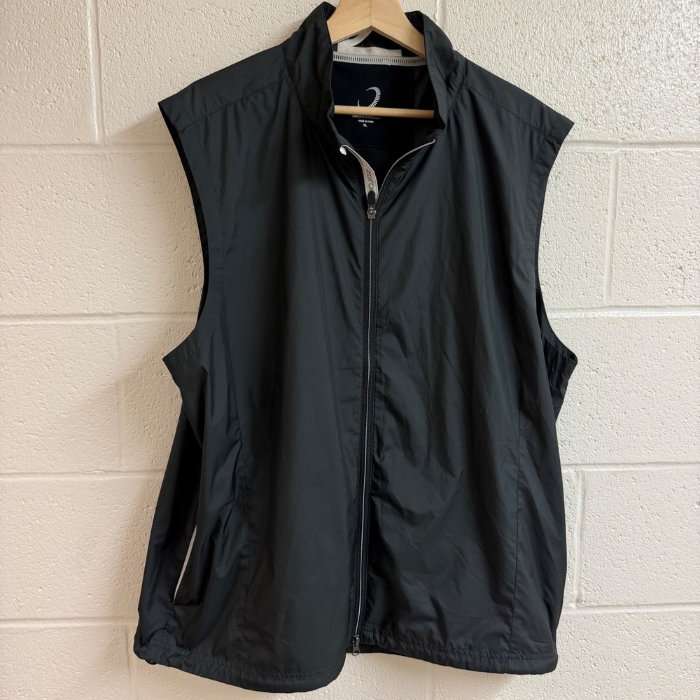 Zero Restriction Mens Golf Vest XL Black Full Zip Windbreaker Shell Performance